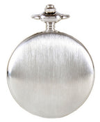 David Aster Silver Brushed Quartz Full Hunter Pocket Watch with stand
