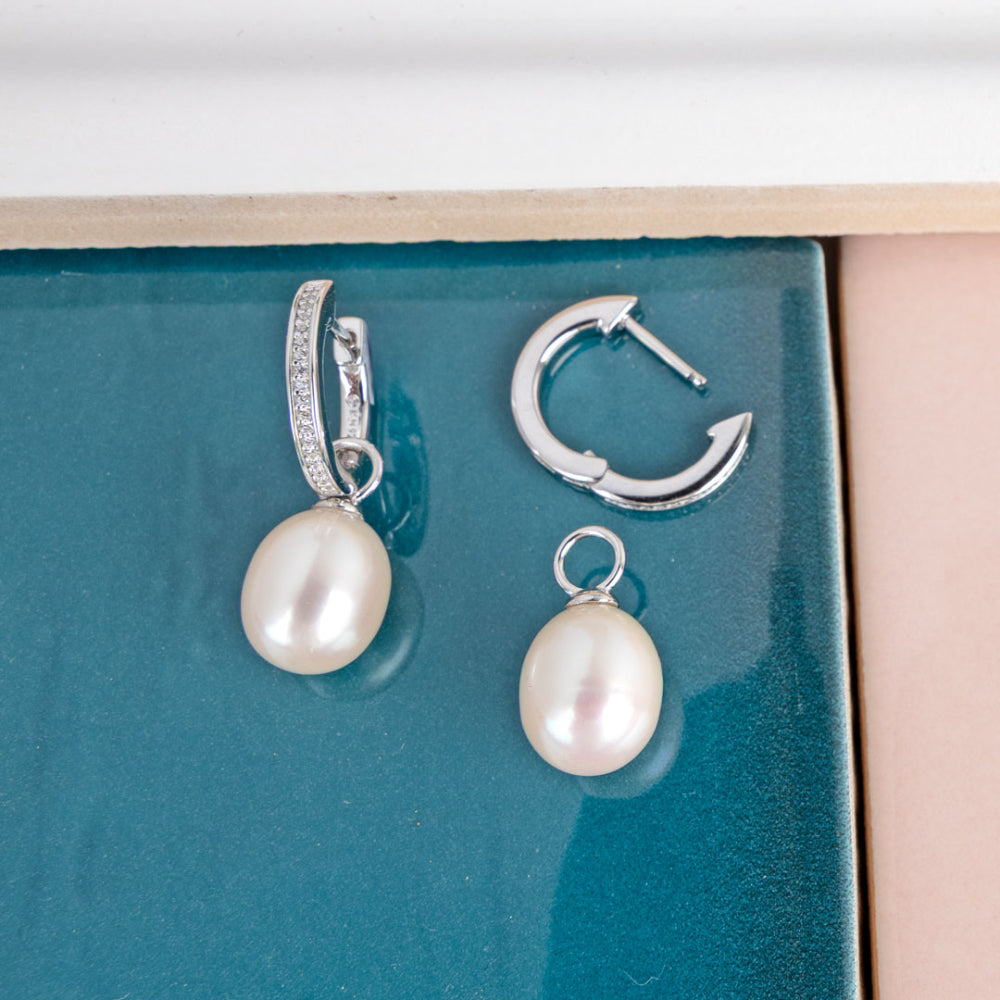 Kit Heath - Revival Classic Pearl Glitz Hoop Earrings