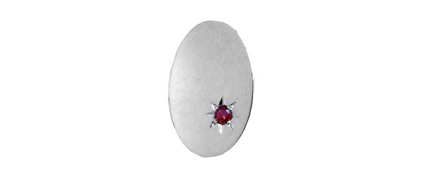 Oval Sterling Silver Tie Tac with Ruby