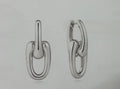 Ania Haie E078-15h Silver Sculptural Interlocking Huggie Hoop Earrings