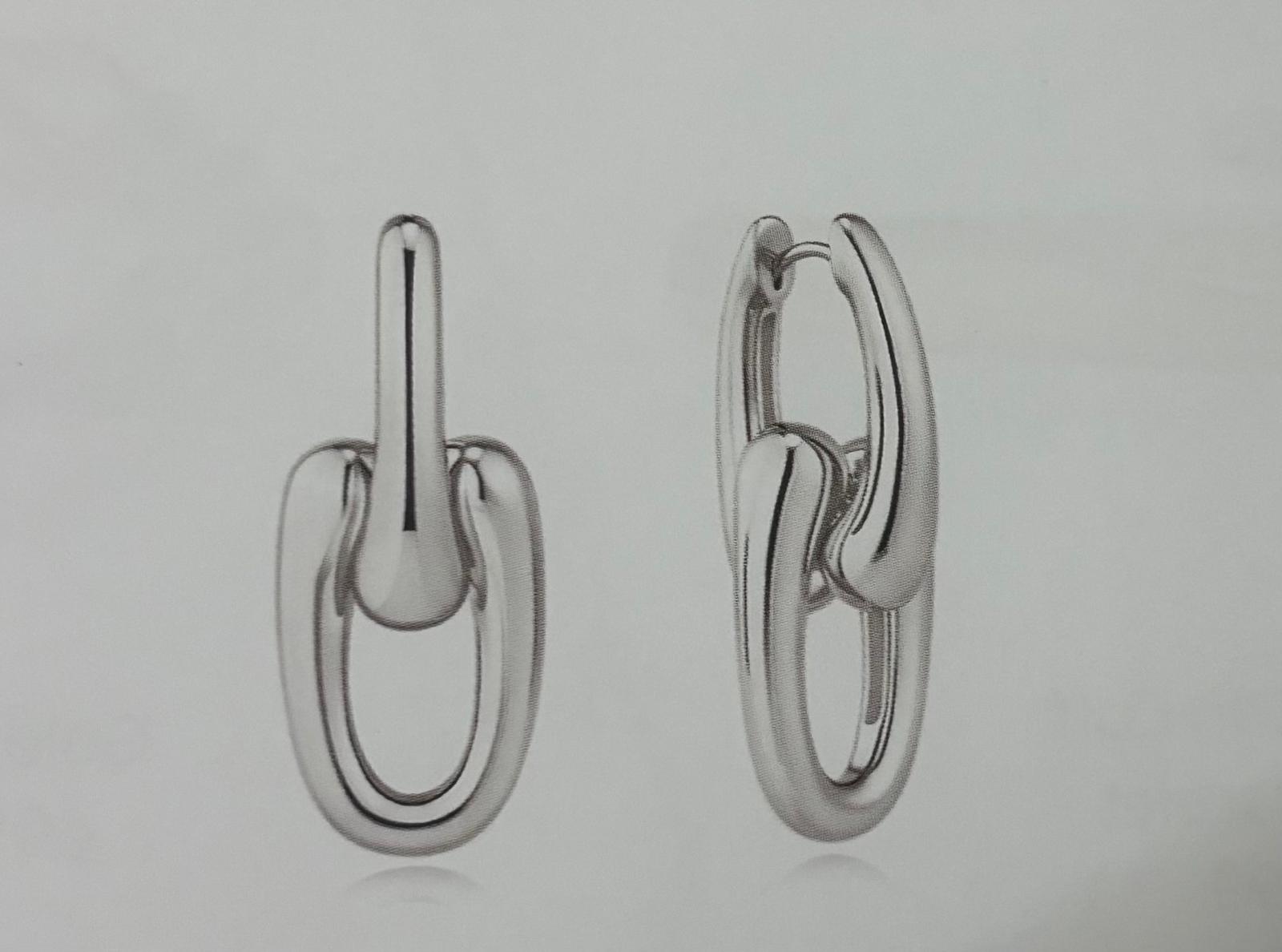 Ania Haie E078-15h Silver Sculptural Interlocking Huggie Hoop Earrings