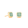 Coeur de Lion Spikes Square Earrings Aventurine Gold-Green
