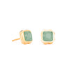 Coeur de Lion Spikes Square Earrings Aventurine Gold-Green
