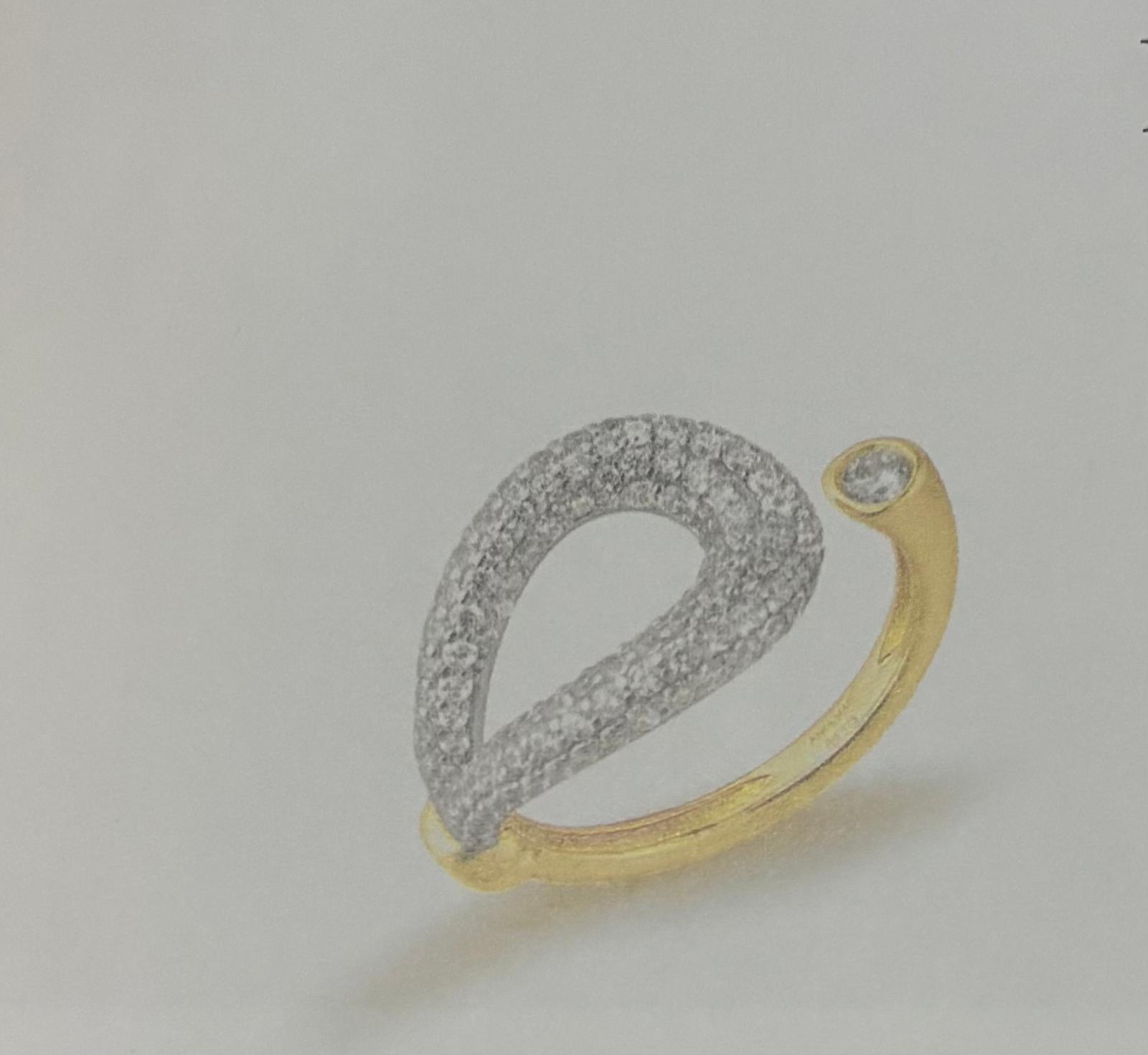 Ania Haie R077-01g Gold Pave adjustable knot ring
