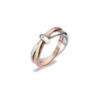 Hot Diamonds - Eternity Silver & 18ct Rose Gold Vermeil Interlocking Ring