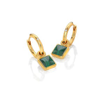 Hot Diamonds -  Revive Malachite Square Earrings