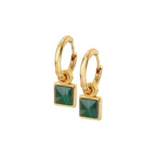 Hot Diamonds -  Revive Malachite Square Earrings