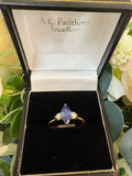 18ct Yellow Gold Diamond & Blue Sapphire Ring
