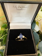 18ct Yellow Gold Diamond & Blue Sapphire Ring