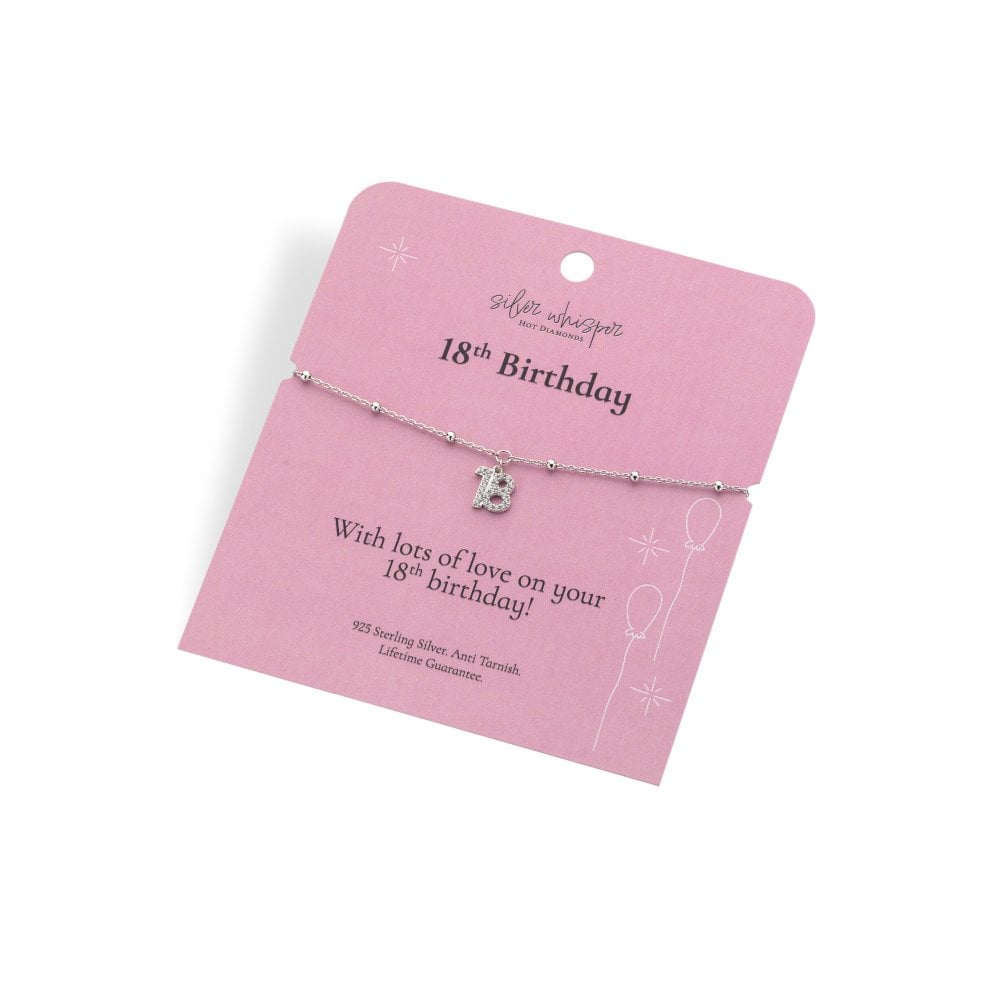 Hot Diamonds Silver Whisper "18th Birthday" 925 Sterling Silver Bracelet
