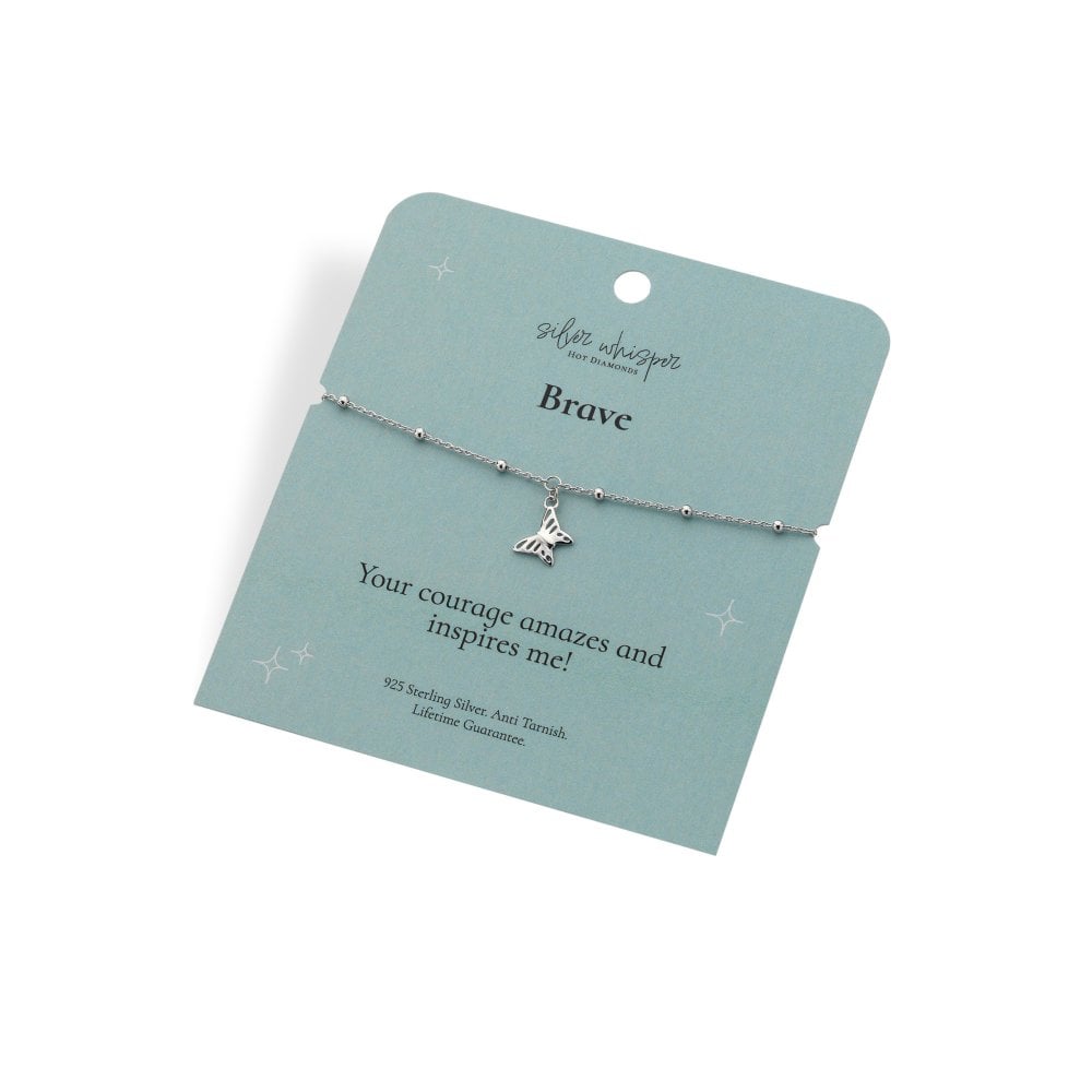 Hot Diamonds Silver Whisper "Brave" 925 Sterling Silver Bracelet