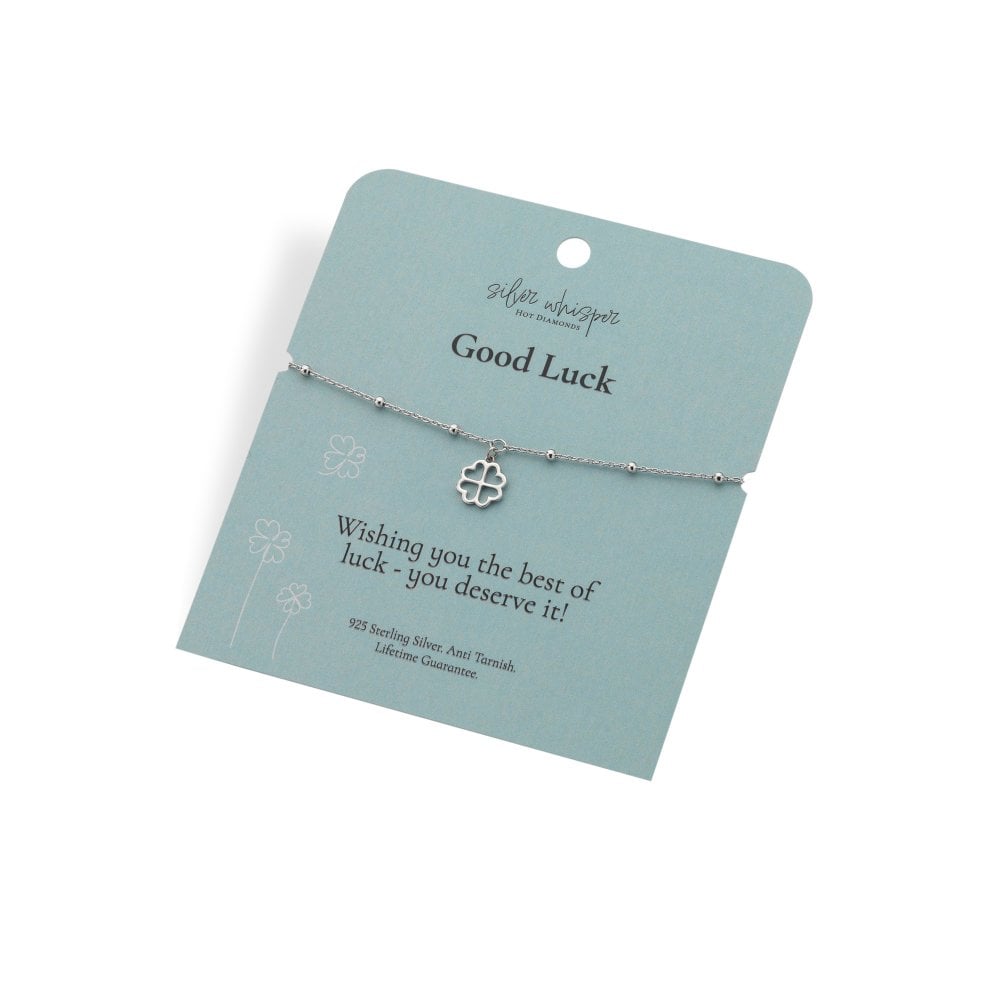 Hot Diamonds Silver Whisper "Good Luck" 925 Sterling Silver Bracelet
