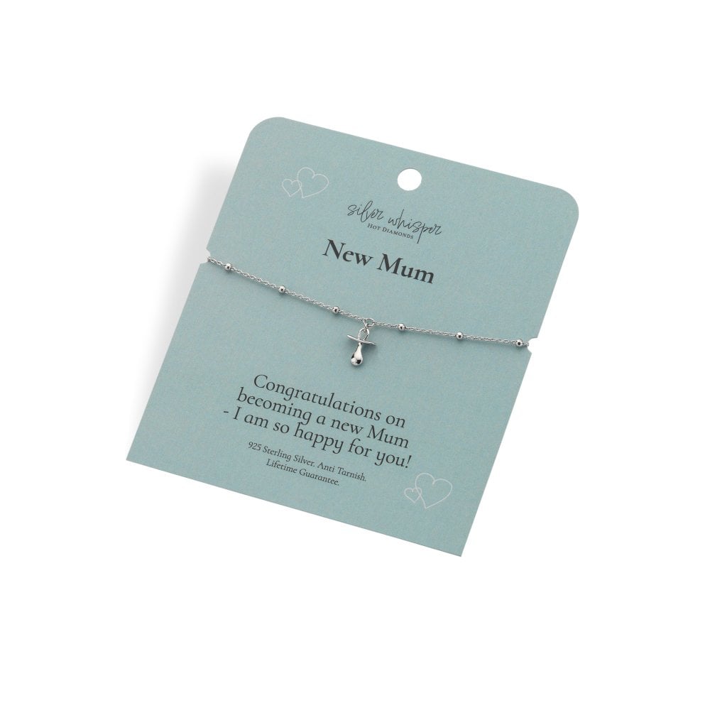 Hot Diamonds Silver Whisper "New Mum" 925 Sterling Silver Bracelet