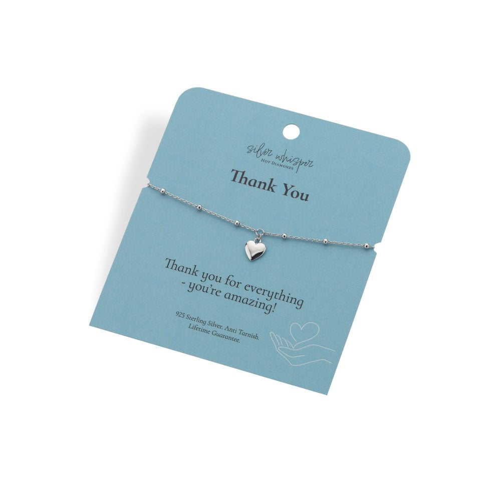 Hot Diamonds Silver Whisper "Thank You" 925 Sterling Silver Bracelet