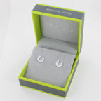 Reeves & Reeves Sterling Silver Pavé Horseshoe Stud Earrings
