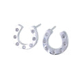 Reeves & Reeves Sterling Silver Pavé Horseshoe Stud Earrings