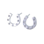 Reeves & Reeves Sterling Silver Pavé Horseshoe Stud Earrings