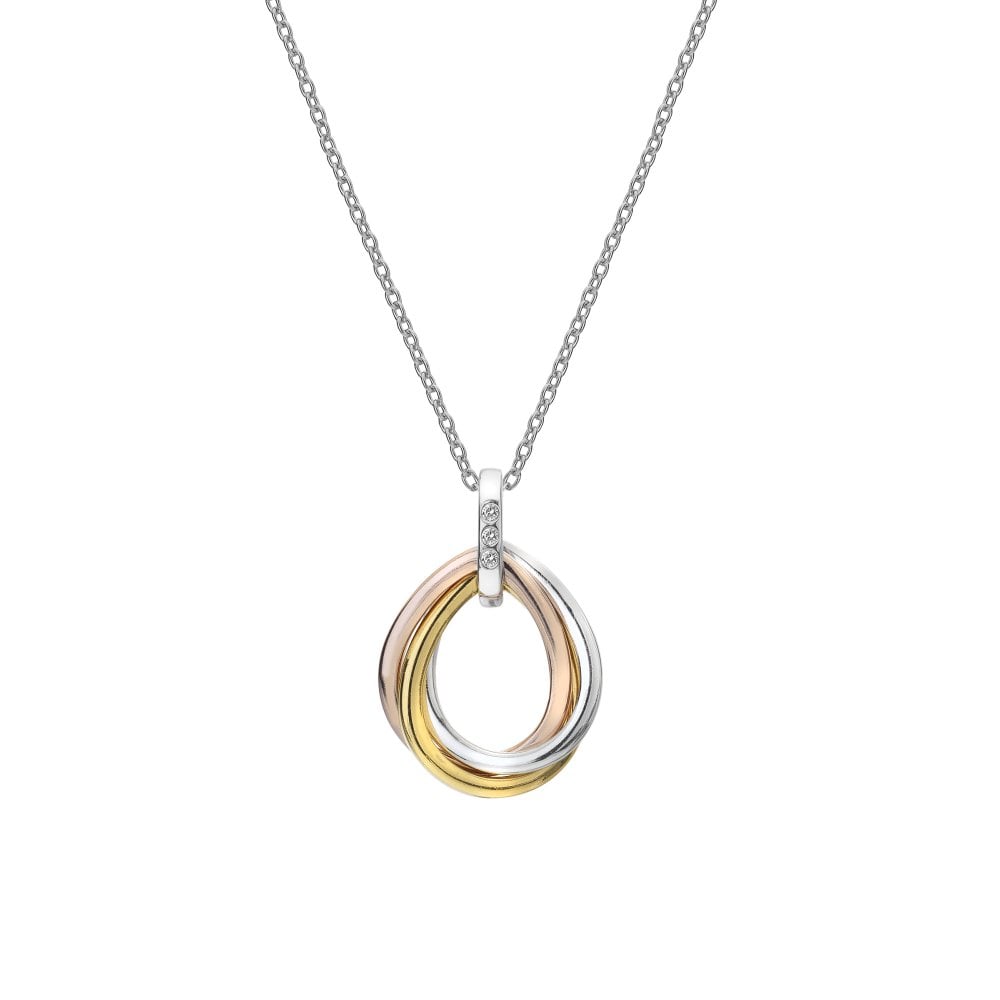 Hot Diamonds - Trio Teardrop Pendant (Rose and Gold Plate Accents)