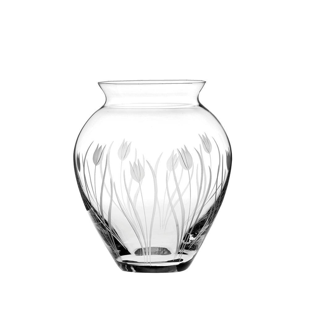 ROYAL SCOT CRYSTAL WILD TULIP LARGE POSY VASE
