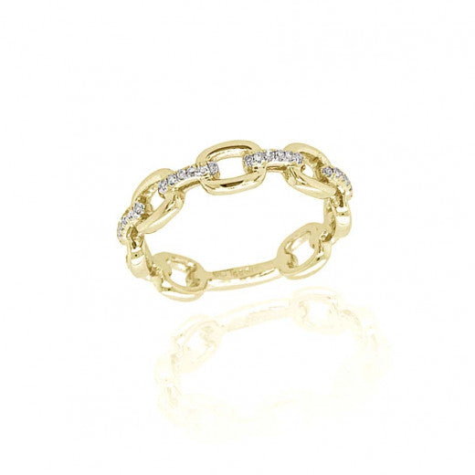 9ct Yellow and White Gold Diamond Alternating Ring