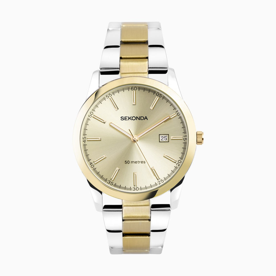 Sekonda Colour Pop Men's Watch | Two Tone Case & Stainless Steel Bracelet with Champagne Dial