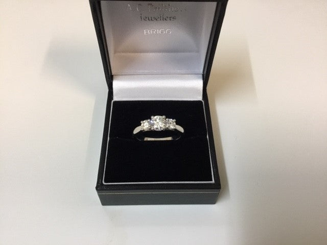 Platinum 3 stone diamond ring