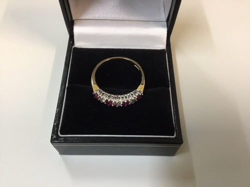 18ct yellow gold ruby & diamond ring