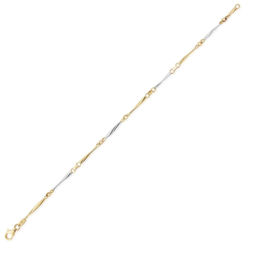 9ct White and Yellow Gold Bracelet