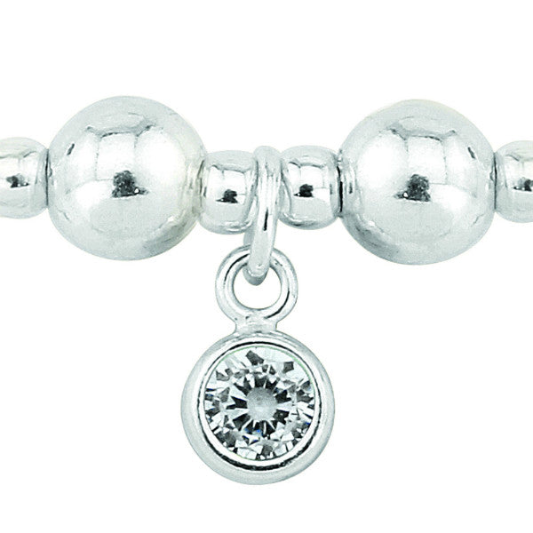 trink silver Birthstone Bracelet - April (Crystal)
