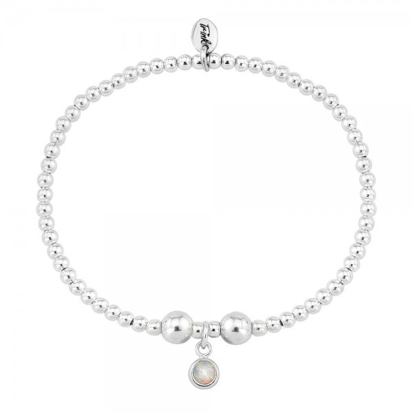 trink silver Birthstone Bracelet - October (Opal)