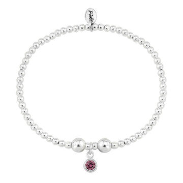 trink silver Birthstone Bracelet - July (Ruby)