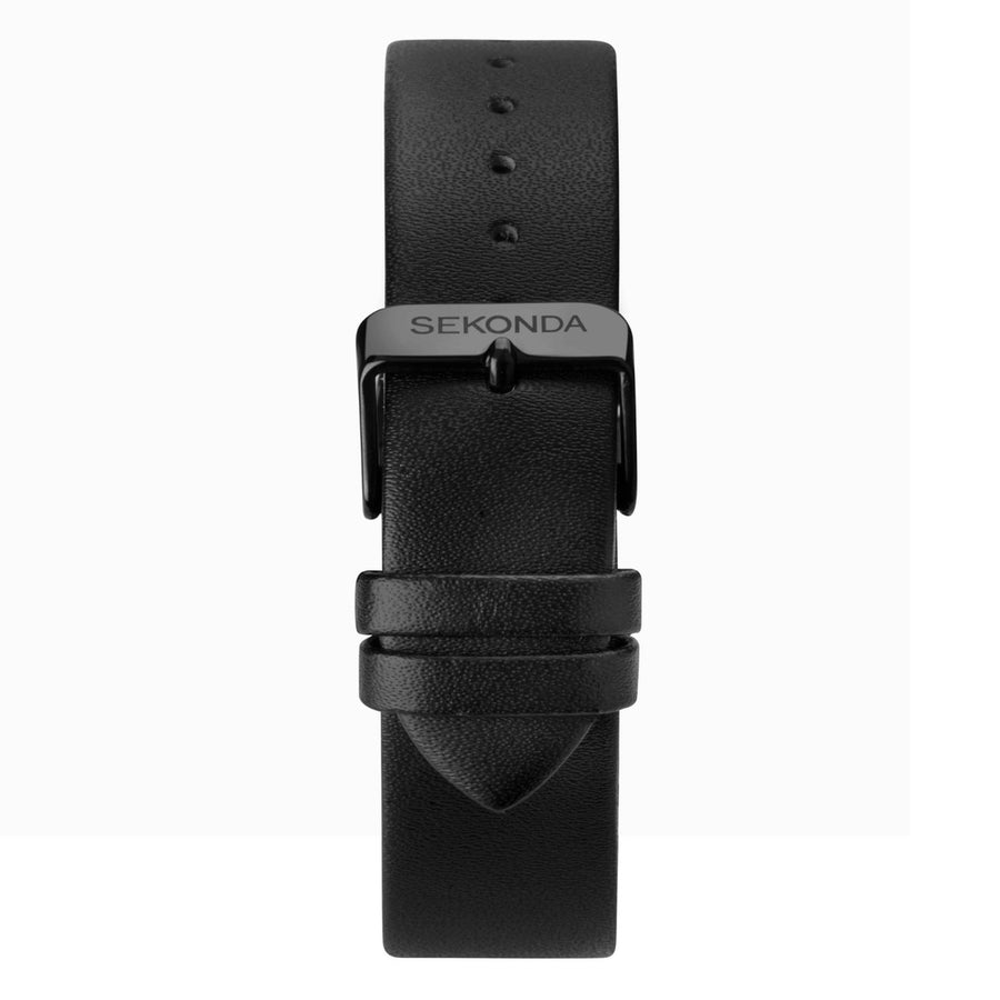 Sekonda Nordic Men's Watch | Black Case & Leather Strap with Blue Dial
