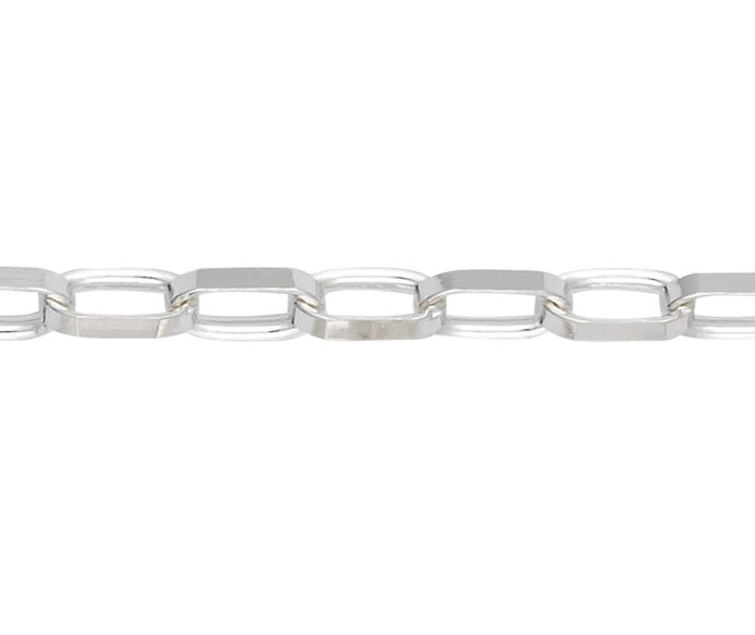 silver Unisex flat oval belcher bracelet