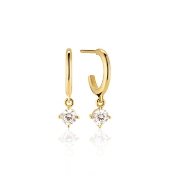 sif jakobs BELLUNO CREOLO PICCOLO earrings - 18K GOLD PLATED WITH WHITE ZIRCONIA