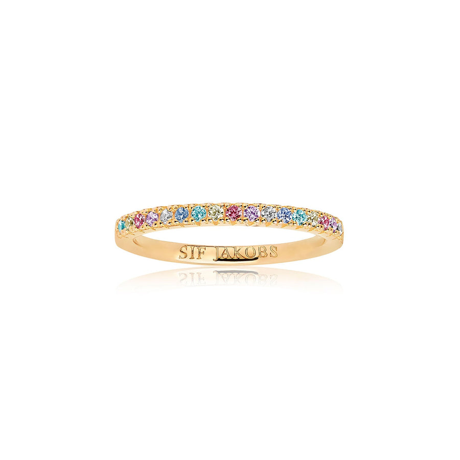 sif jakobs ELLERA ring - 18K GOLD PLATED WITH MULTICOLOURED ZIRCONIA