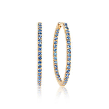 EARRINGS BOVALINO - 18K GOLD PLATED WITH BLUE ZIRCONIA