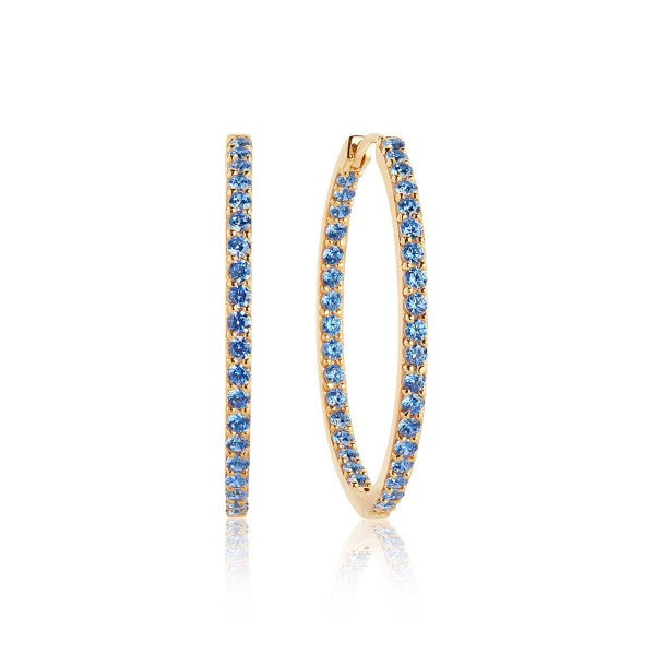 EARRINGS BOVALINO - 18K GOLD PLATED WITH BLUE ZIRCONIA