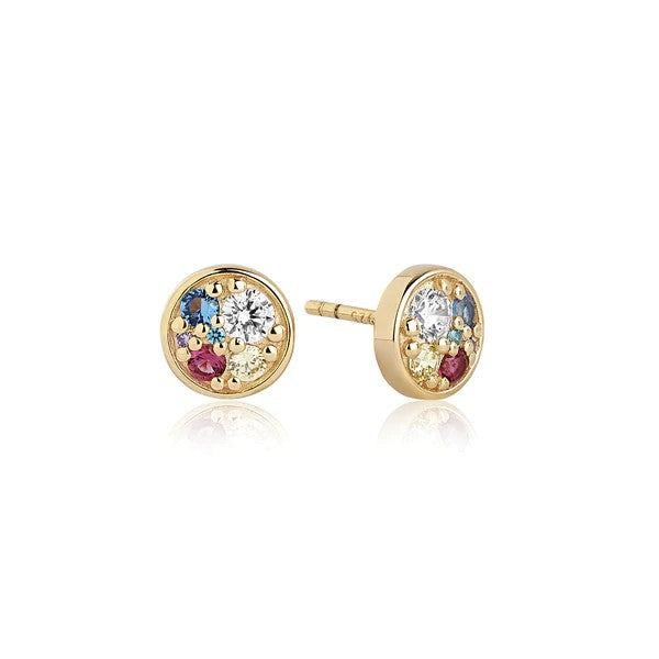 sif jakobs EARRINGS NOVARA PICCOLO - 18K GOLD PLATED WITH MULTICOLOURED ZIRCONIA