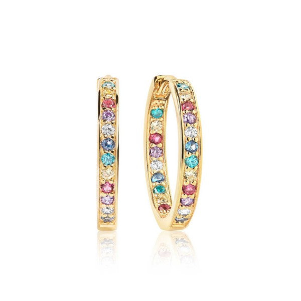 sif jakobs EARRINGS CORTE - 18K GOLD PLATED WITH MULTICOLOURED ZIRCONIA