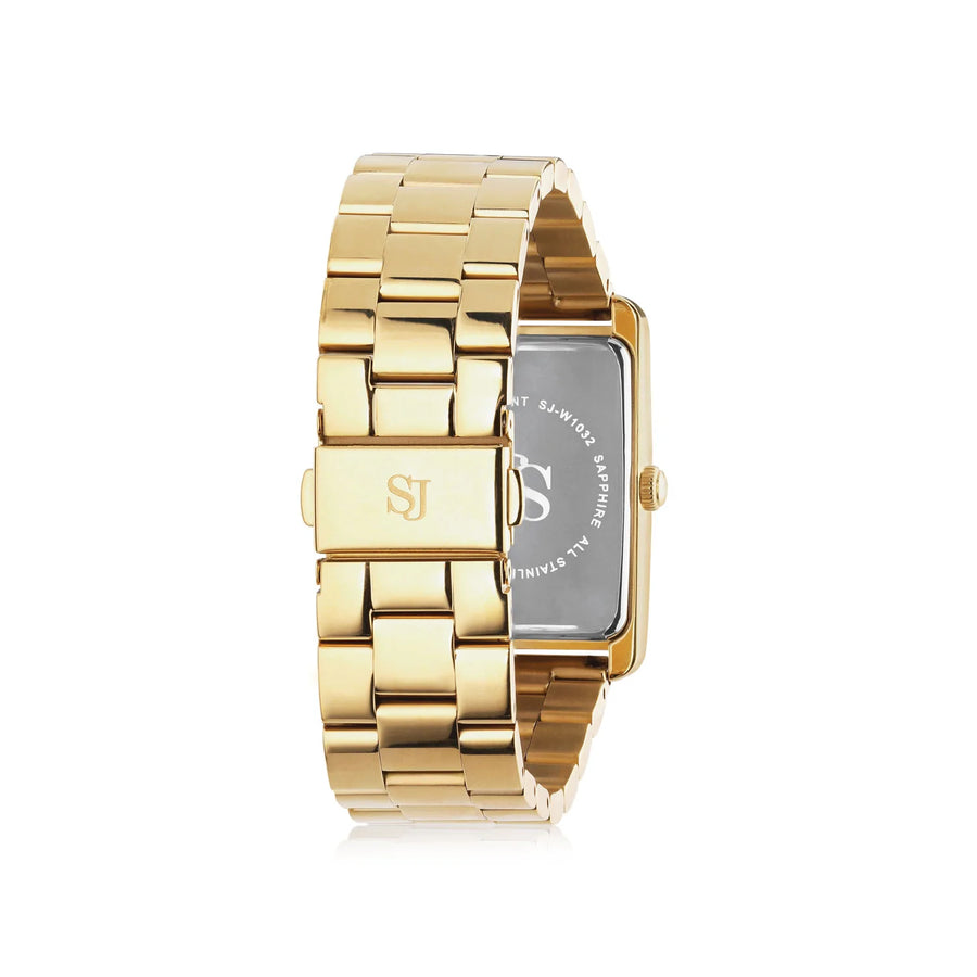 sif jakobs WATCH SANTINA - GOLD PLATED STAINLESS STEEL WITH GOLD SUNRAY DIAL AND WHITE ZIRCONIA