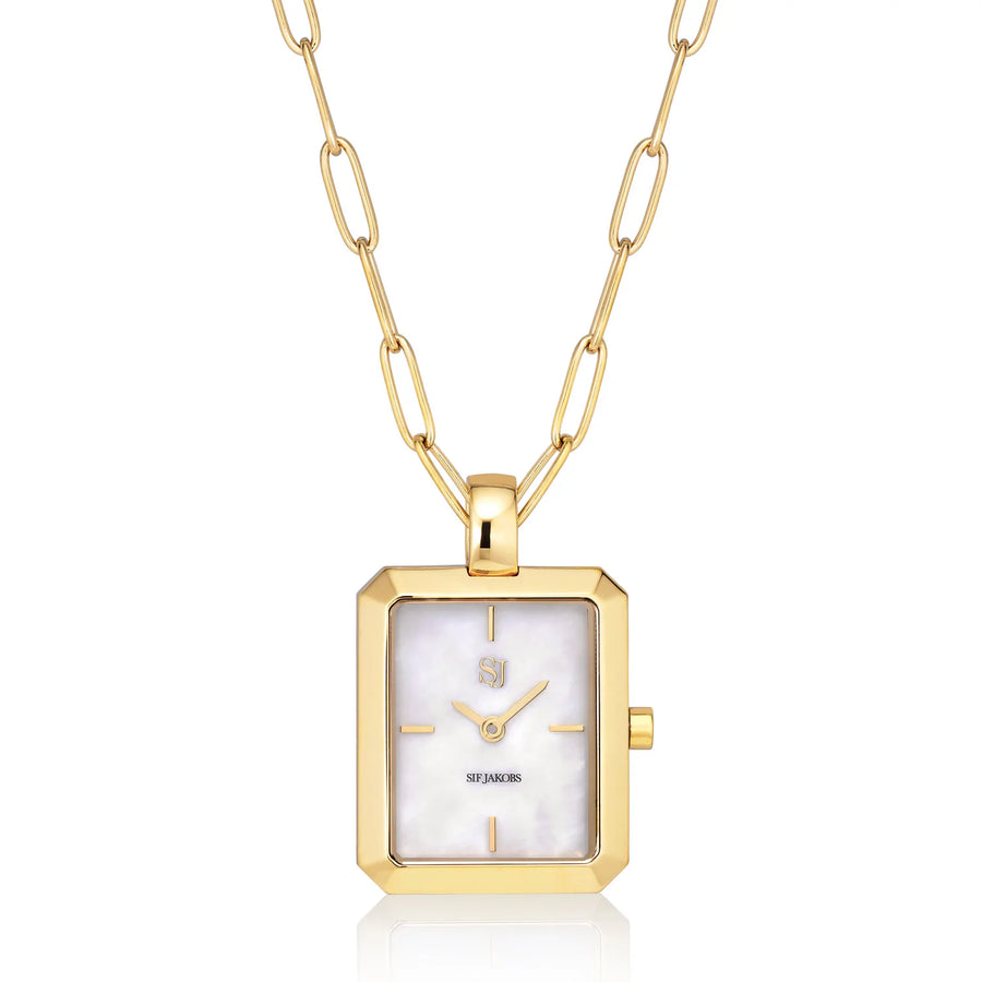 PENDANT sif jakobs WATCH CHIARA - GOLD PLATED STAINLESS STEEL WITH WHITE MOTHER OF PEARL DIAL