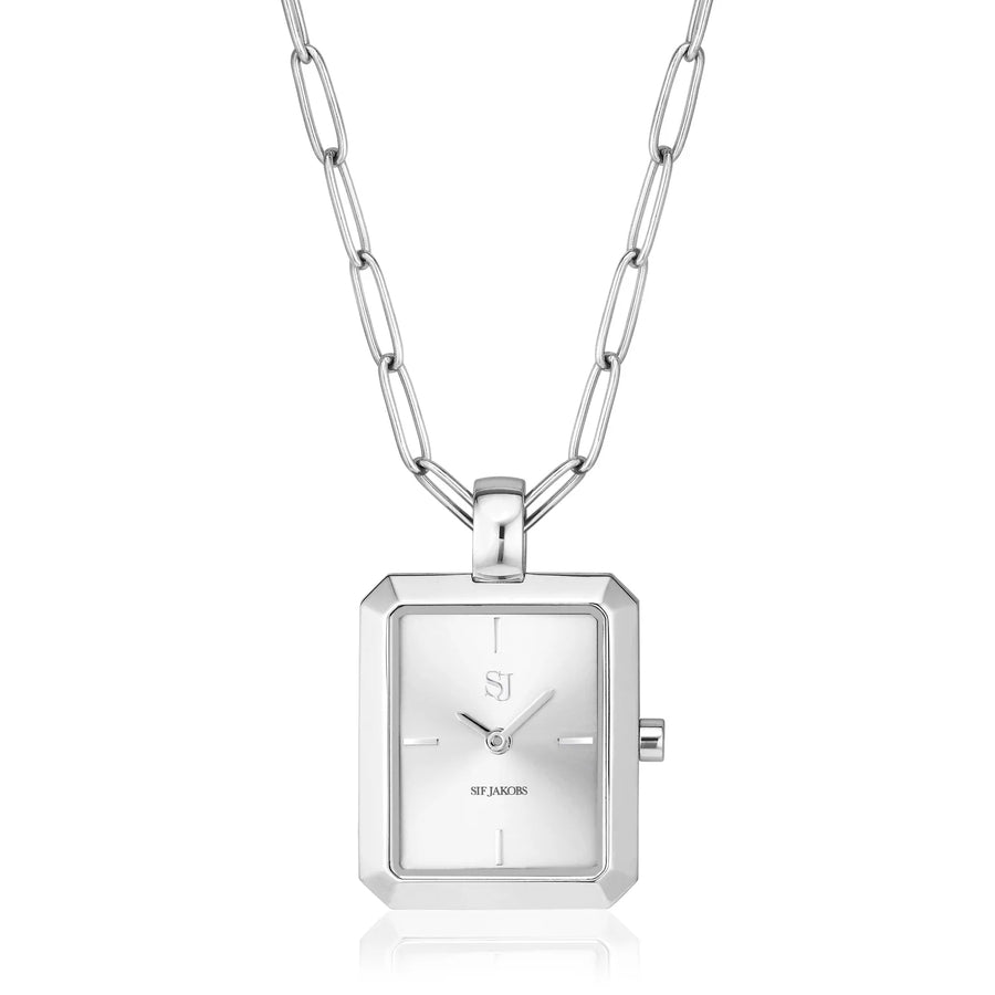 sif jakobs PENDANT WATCH CHIARA - STAINLESS STEEL WITH SILVER SUNRAY DIAL