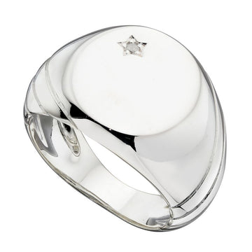 mens Signet Ring With CZ