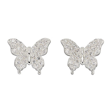 Butterfly CZ silver Stud Earrings