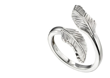 silver Feather Wrap Ring