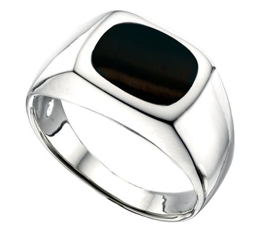 Silver Onyx Signet Ring