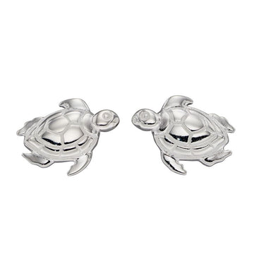 silver Turtle Stud Earrings