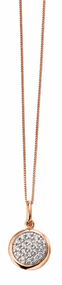 gecko Rose Gold Plated Pave CZ Circle Pendant