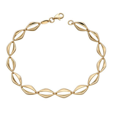 9ct yellow gold  Open Eye Link Bracelet