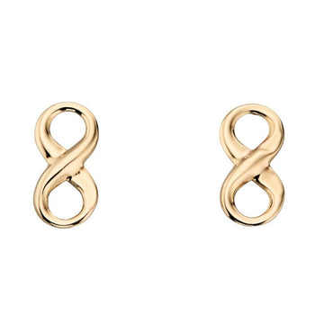 9ct Yellow Gold Infinity Stud Earrings